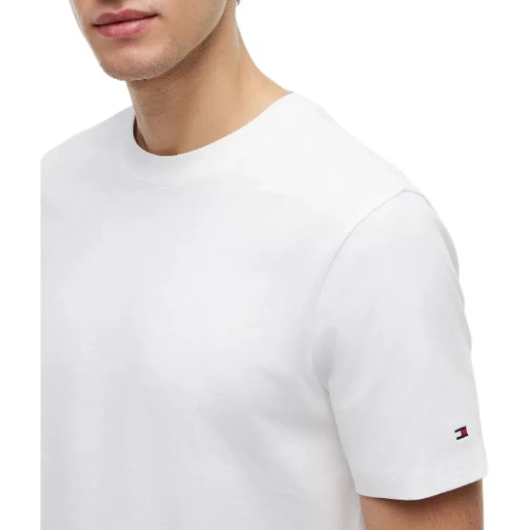 Мужская футболка с круглым вырезом White Tommy Hilfiger — фото 3