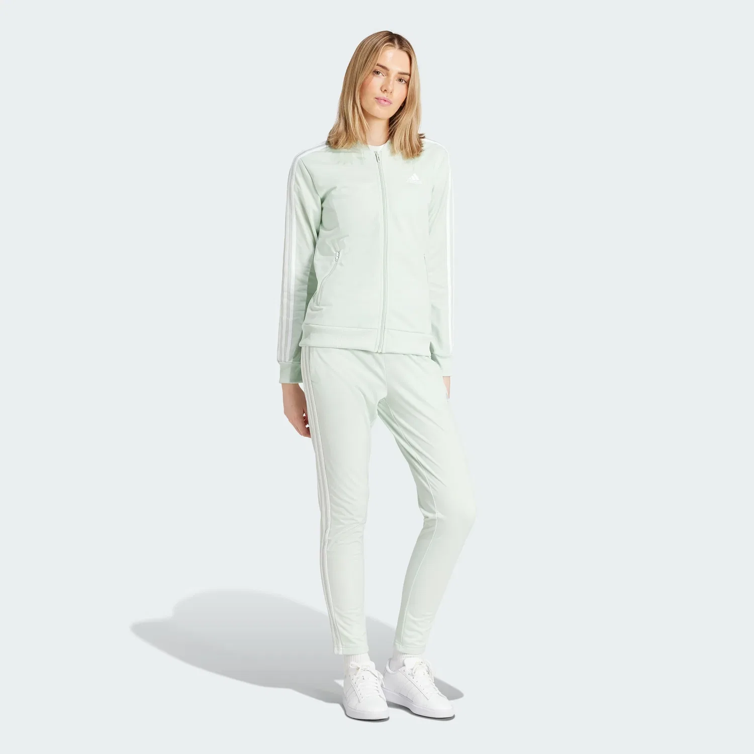 Женская олимпийка adidas W 3S TR TS, Linen Green / White