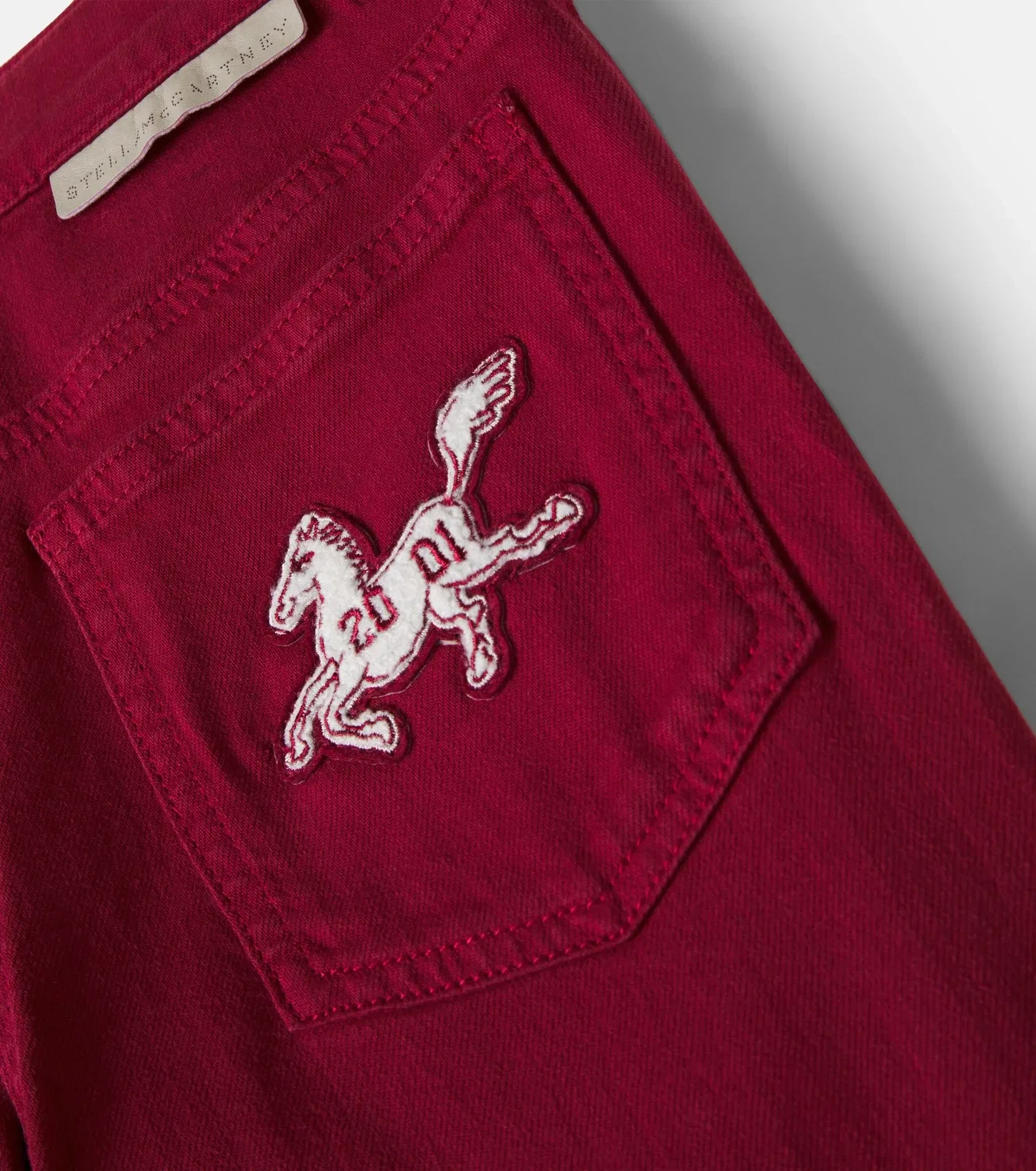 Брюки хлопковые Stella Mccartney Kids, красный — фото 3