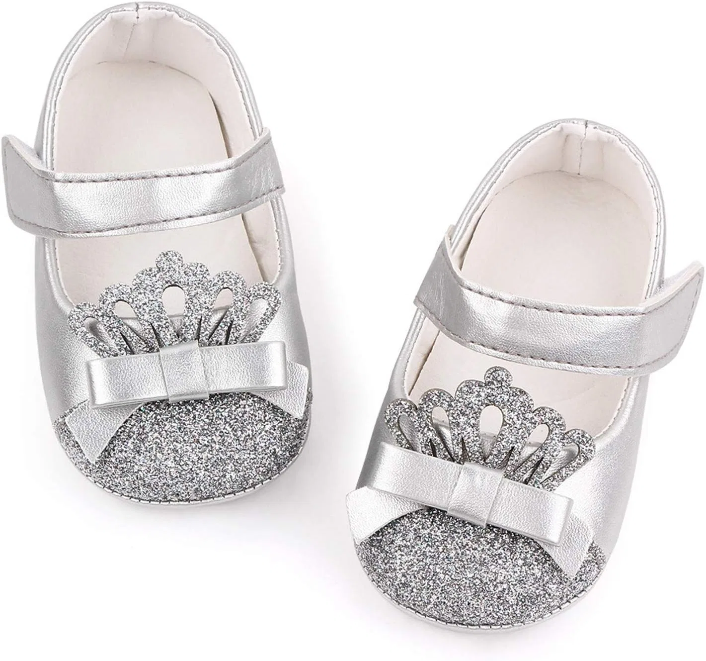 Детские туфли для девочек с принтом Crown Shoe, Silver — фото 4