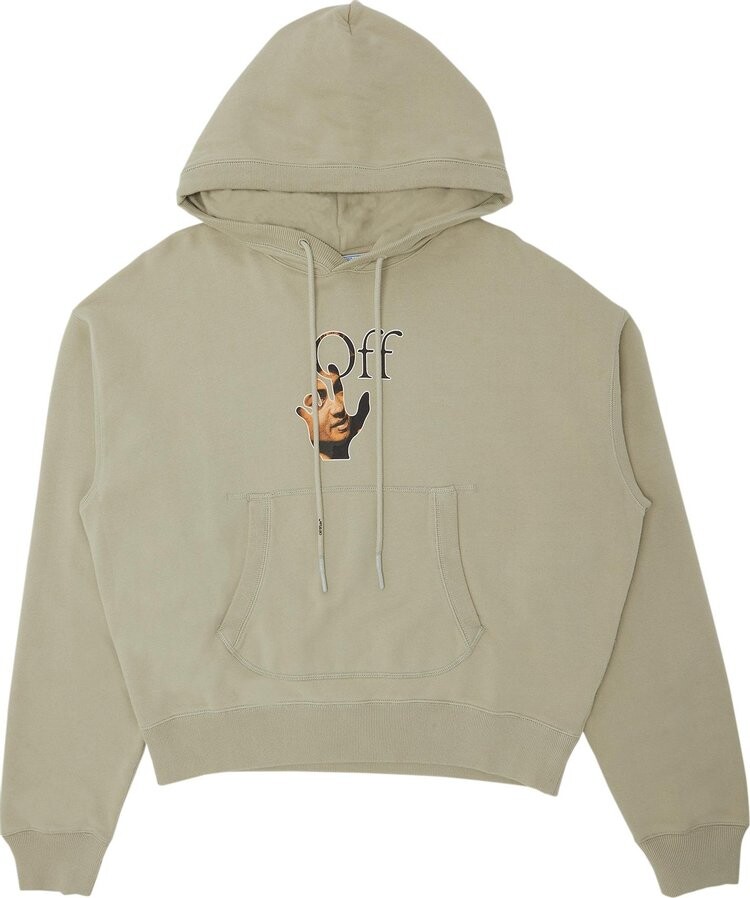 

Худи Off-White Carav Hand Over Flatlock Hoodie 'Abbey Stone', серый