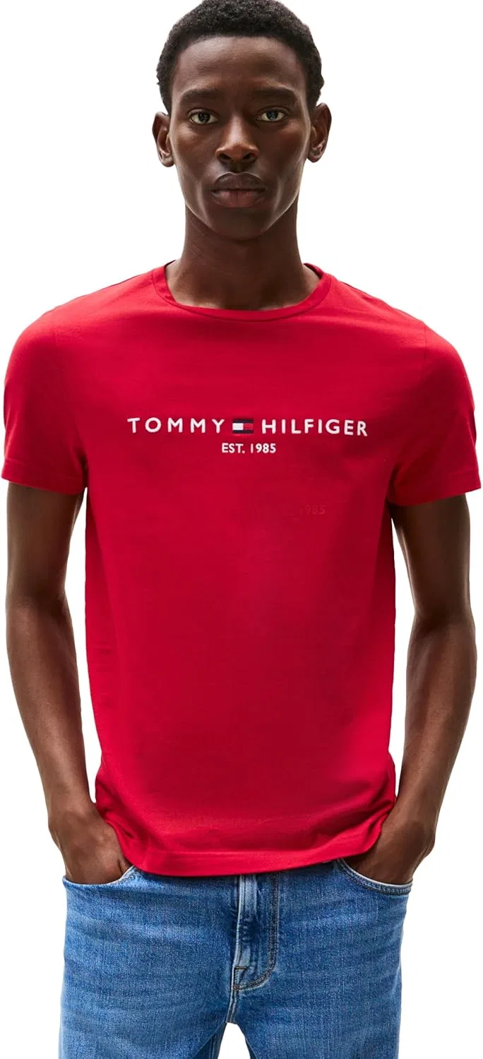 Мужская футболка с вышитым логотипом Tommy Hilfiger, Medium Red