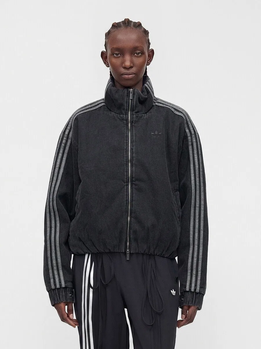 Куртка ADIDAS ORIGINALS Between-Season 'Firebird' из черного денима — фото 2