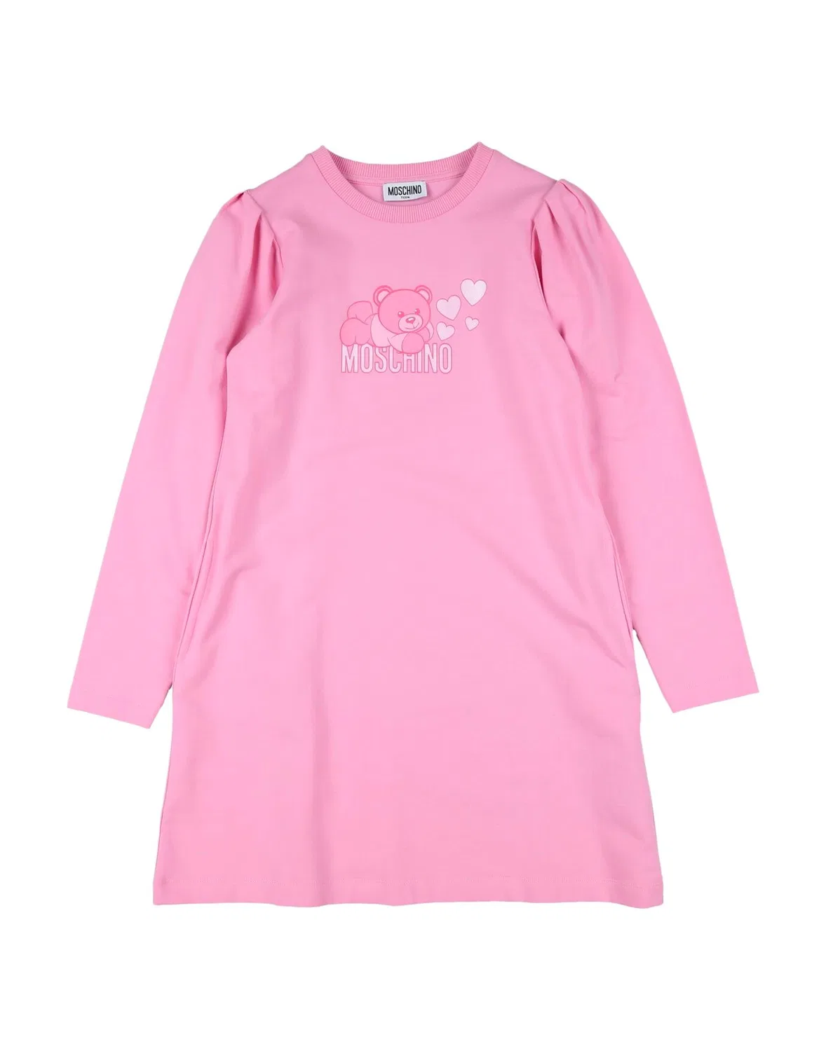 Детское платье для девочек с длинным рукавом Moschino Teen, розовый