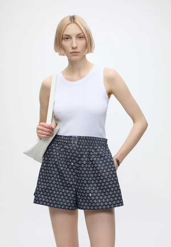 Шорты Lacoste Classic Fit, с принтом, синие — фото 4