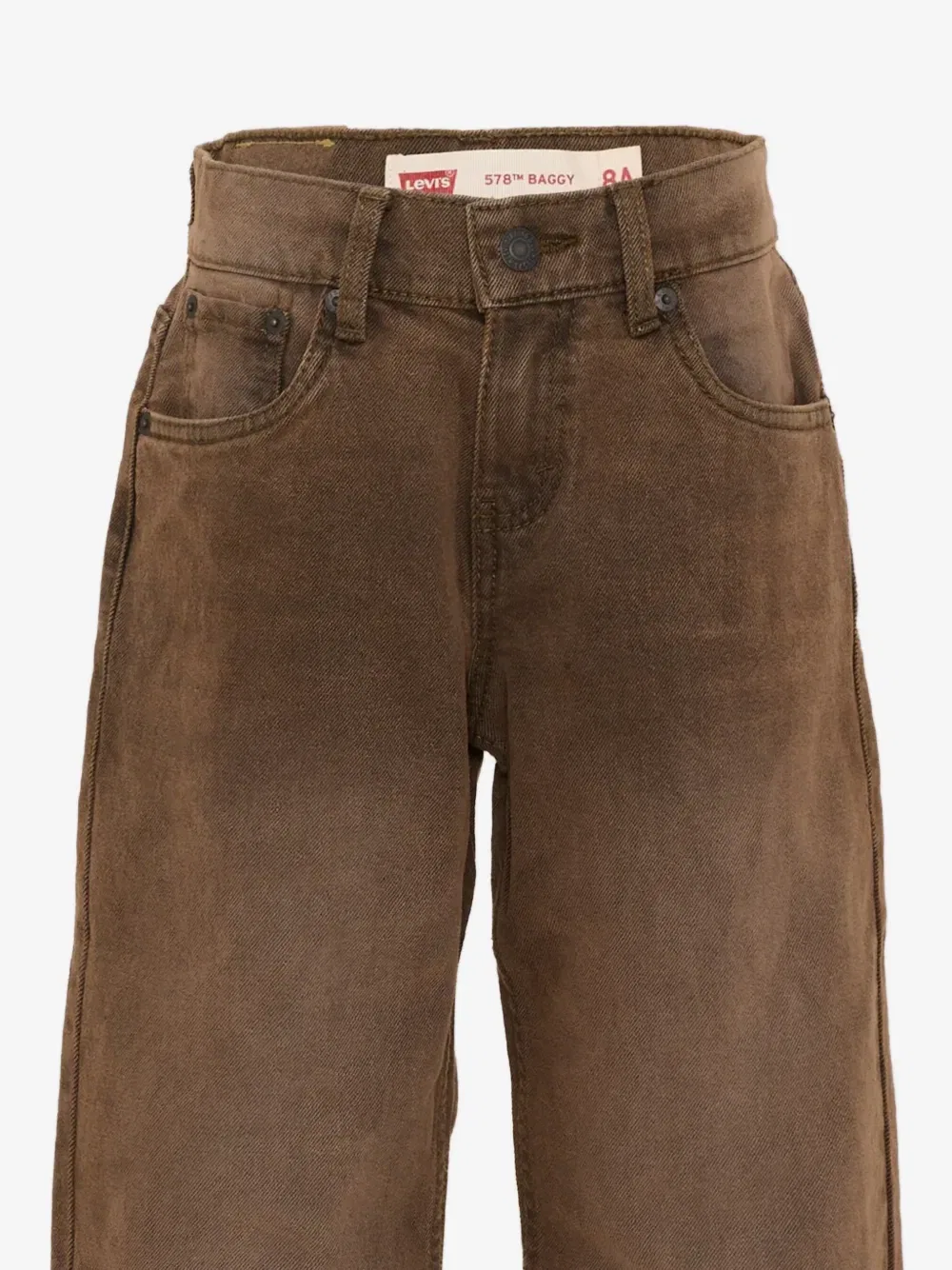 Свободные джинсы 578 модели Levi's Kids, коричневый — фото 3