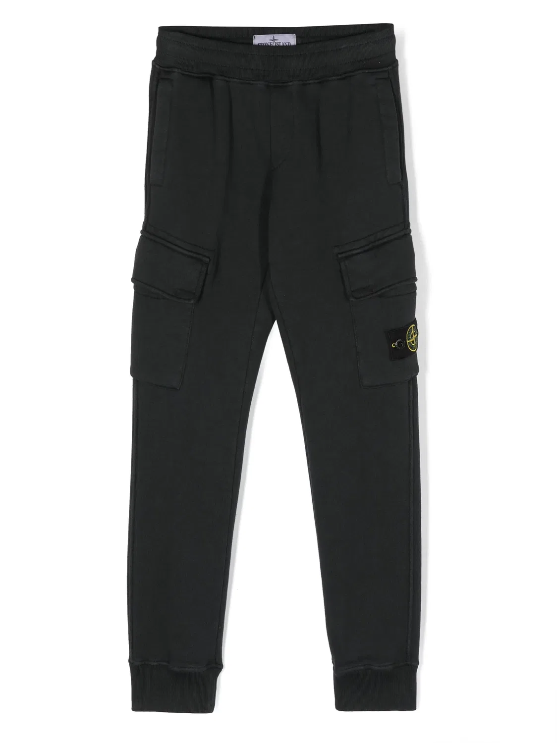 Узкие хлопковые брюки с нашивкой Compass Stone Island, черный