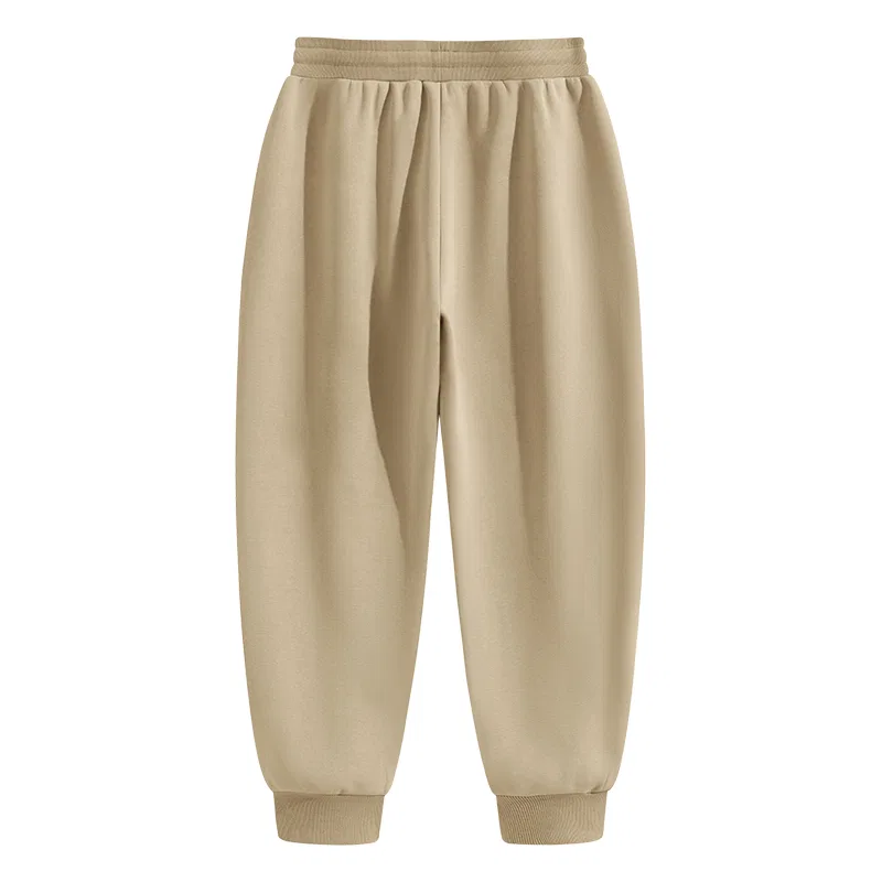 Детские утепленные флисовые штаны с манжетами MINISO, Heather Gray (Dazzling Color Bear Pants Logo) — фото 4