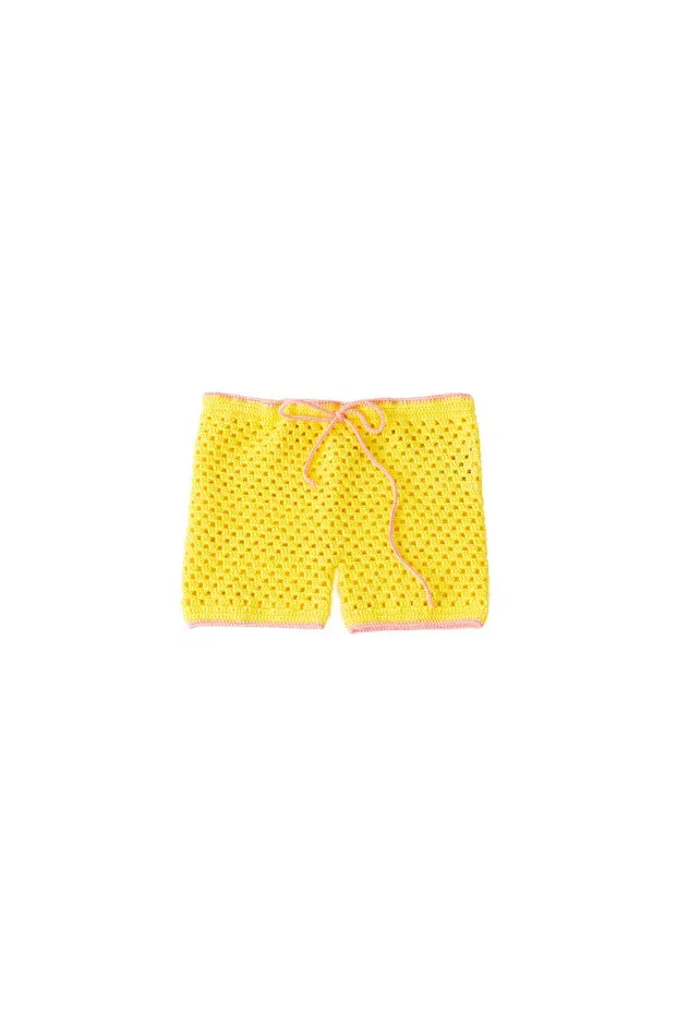 Детские шорты для девочек хлопковые Rainbow organic cotton shorts Bienvenu Baby, Sarı — фото 4
