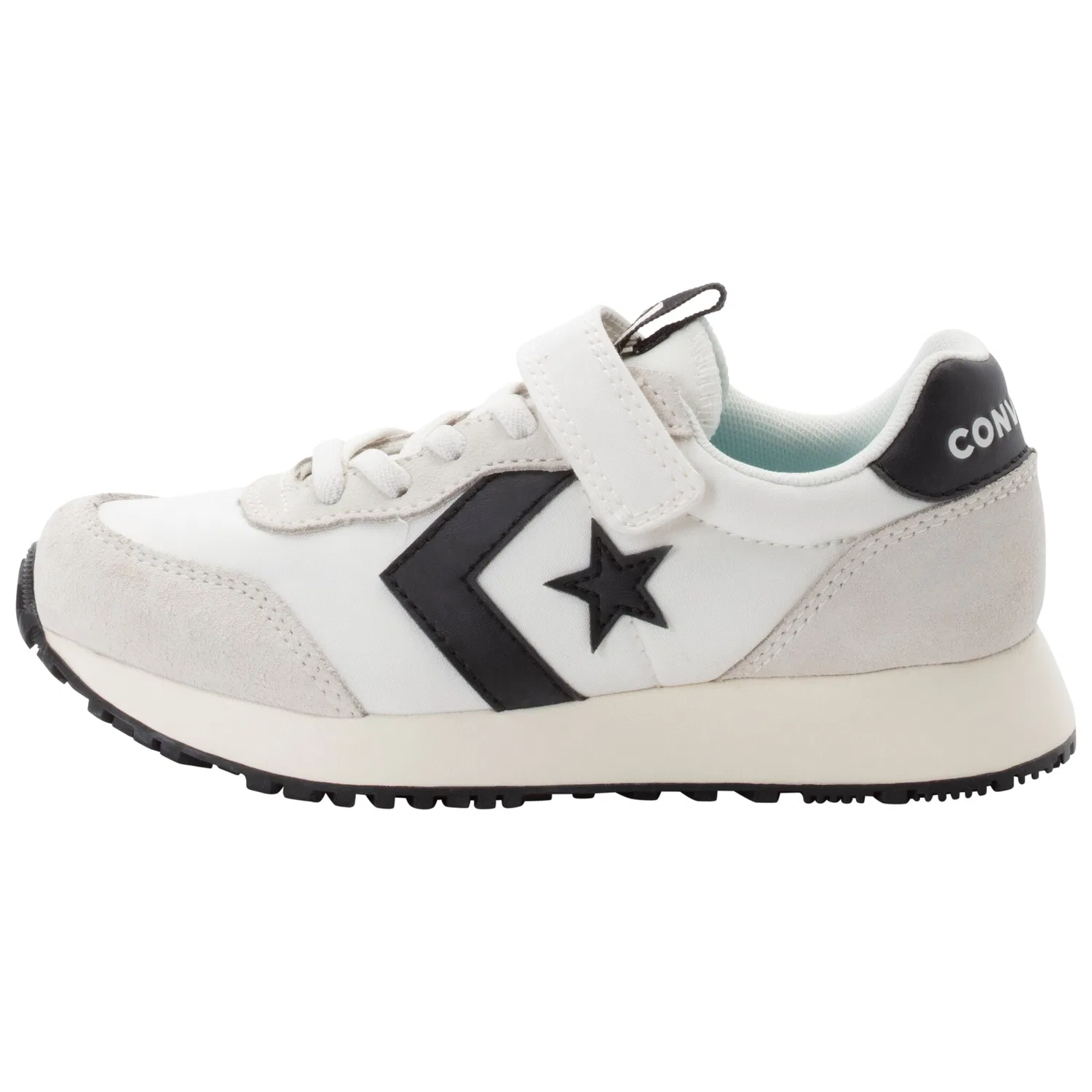 Детские низкие кеды с кожаным верхом Converse, Vintage White/Black — фото 2