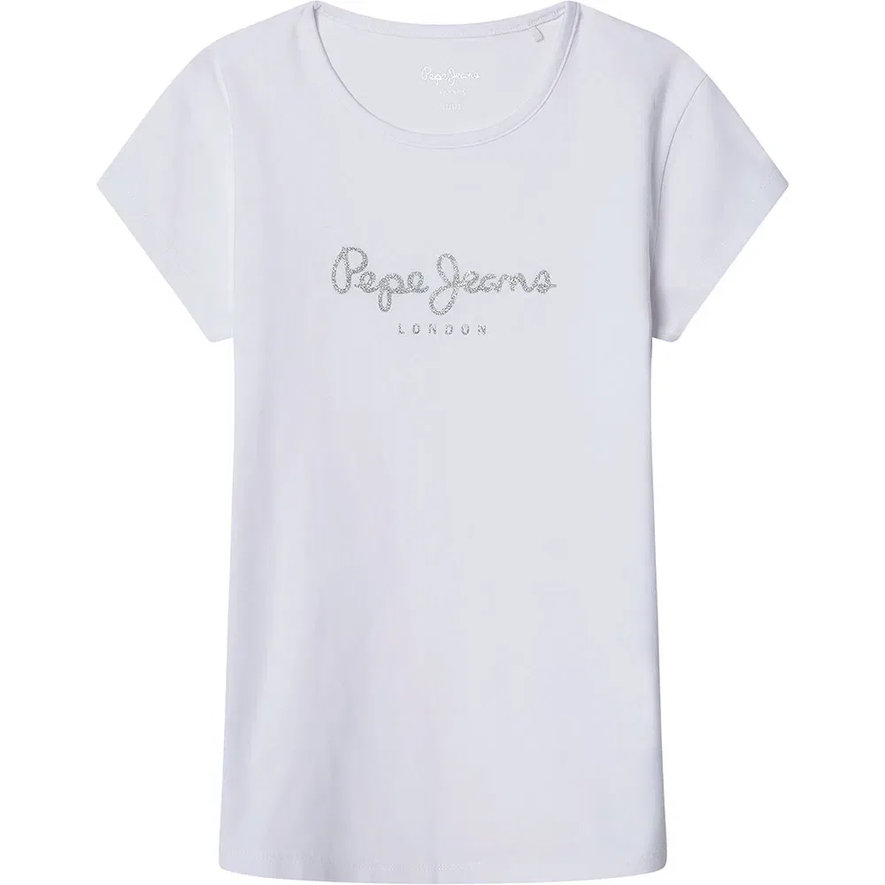 Футболка с коротким рукавом Hana Glitter Pepe Jeans, белый