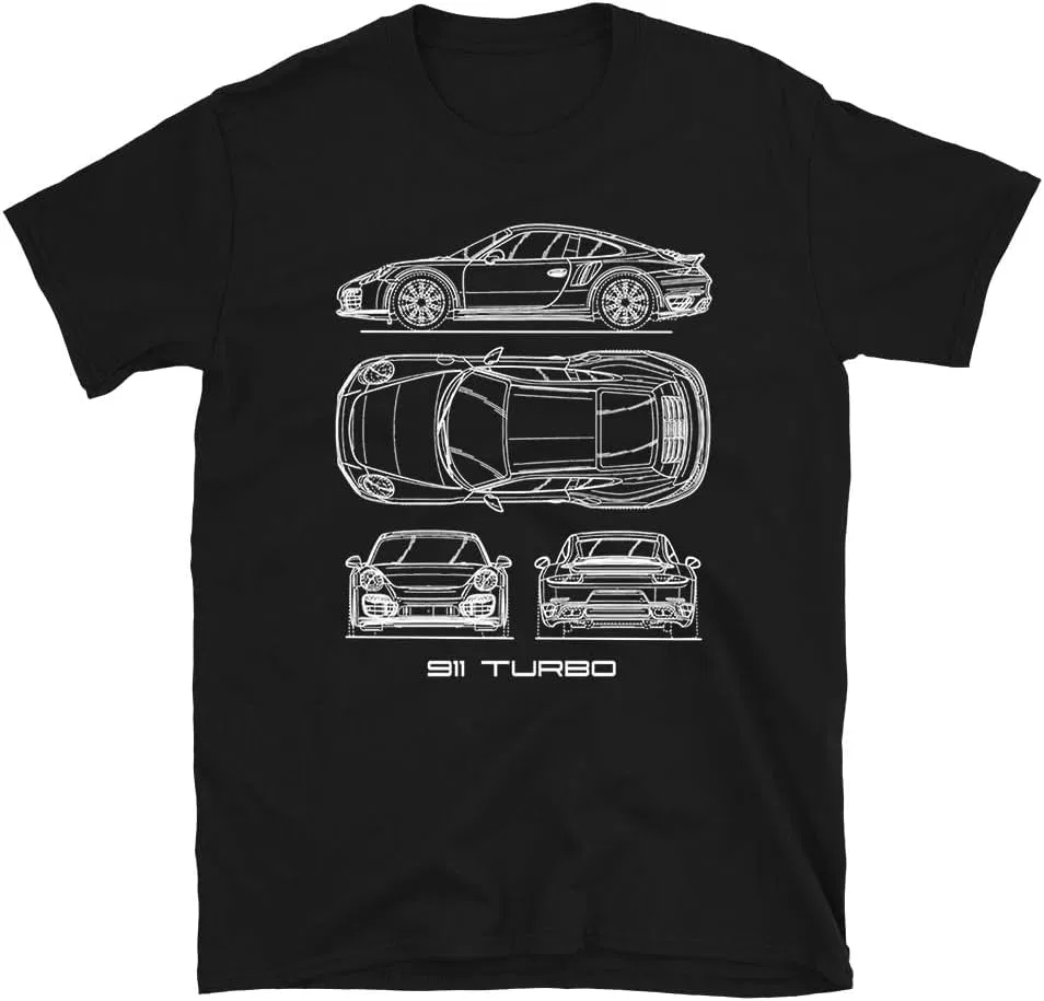 Мужская футболка с дизайном 911 Turbo 992, Black