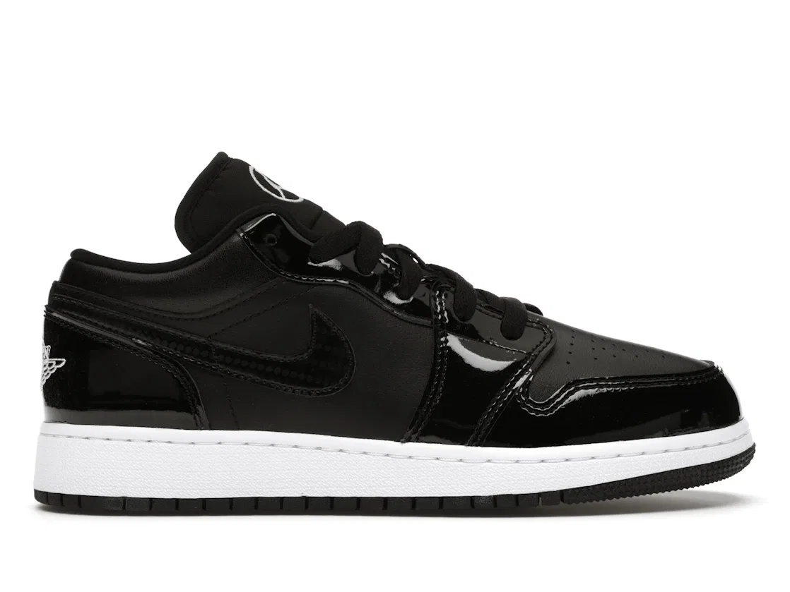 Детские кроссовки Lifestyle с блестящими элементами Jordan 1 Low SE, Black/Black-White