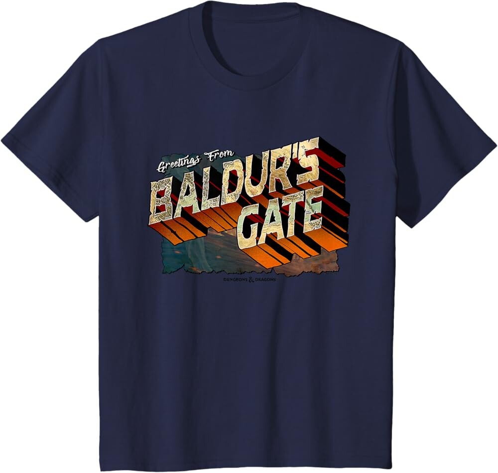 

Детская футболка Dungeons & Dragons Greetings from Baldur's Gate, темно-синий