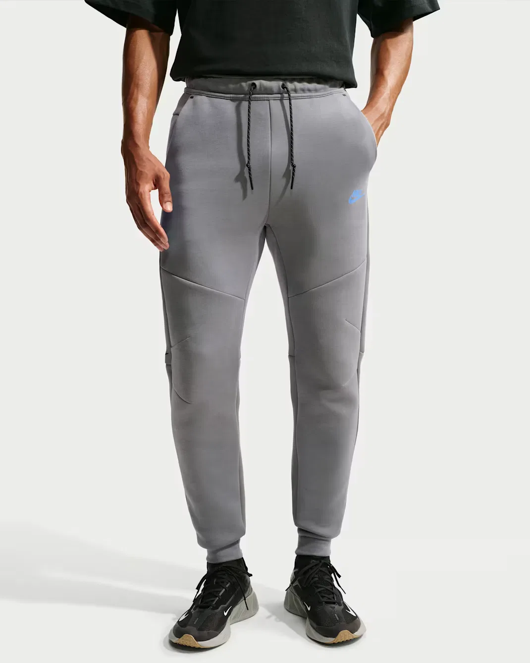 Мужские флисовые спортивные брюки Nike Tech, Smoke Grey/Football Blue — фото 2