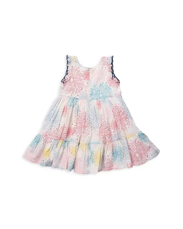 Детское платье для девочек с принтом Kelsey Dress Pink Chicken, Fireworks — фото 2