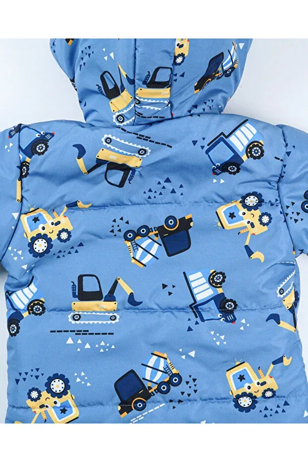 Детское пальто для девочек с принтом Car pattern Baby Minty, Navy Blue — фото 2