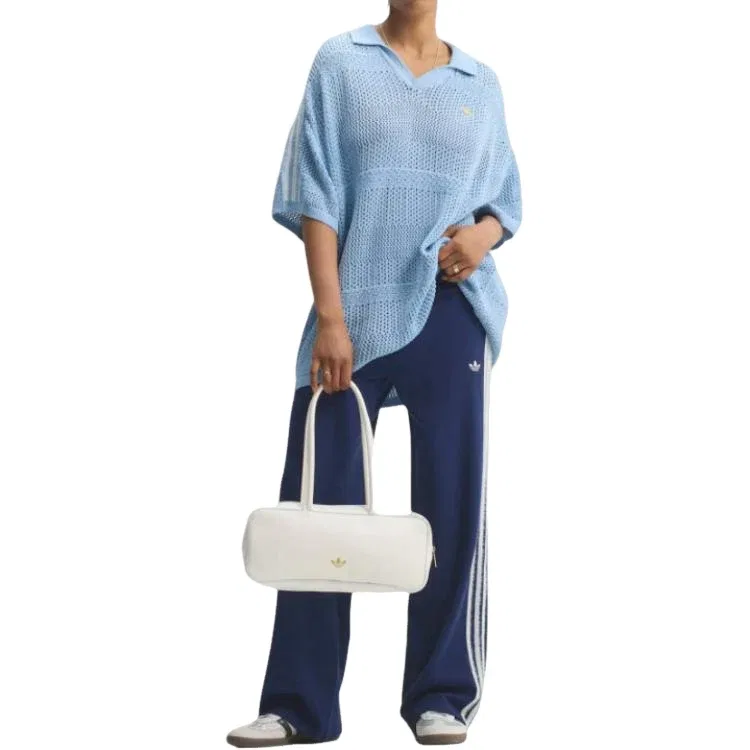Женские брюки Knit Firebird Track Pants 'Dark Blue White' adidas, Dark Blue/White — фото 2