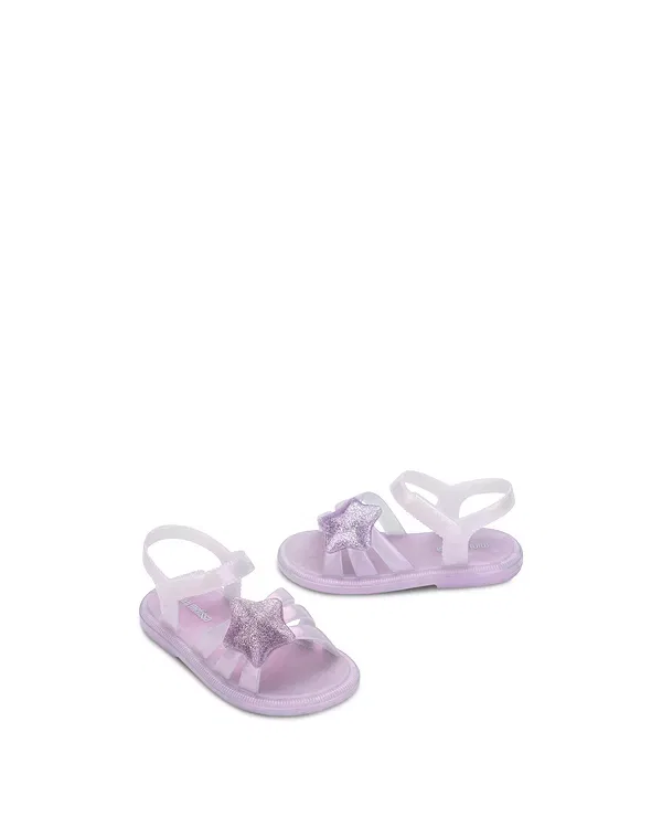 Детские сандалии для девочек с блестящей звездой Mini Melissa, Pearlish/G — фото 2