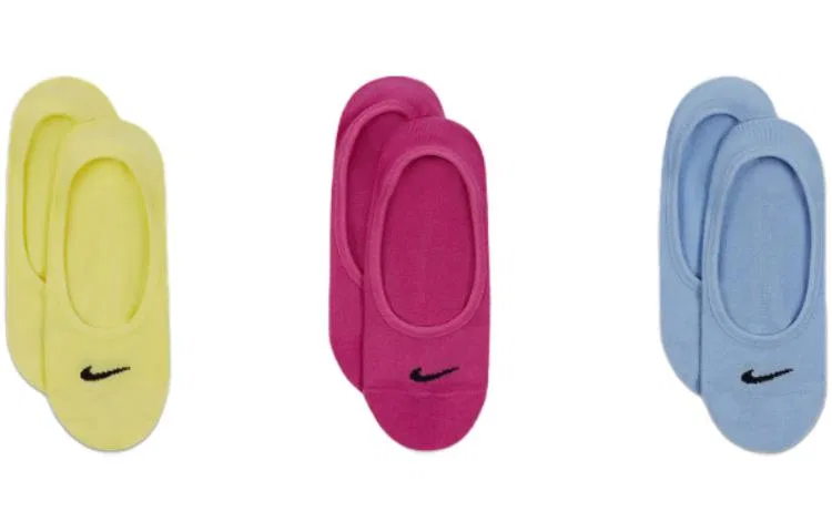 Женские носки-невидимки 3 пары Nike, Yellow Purple Blue