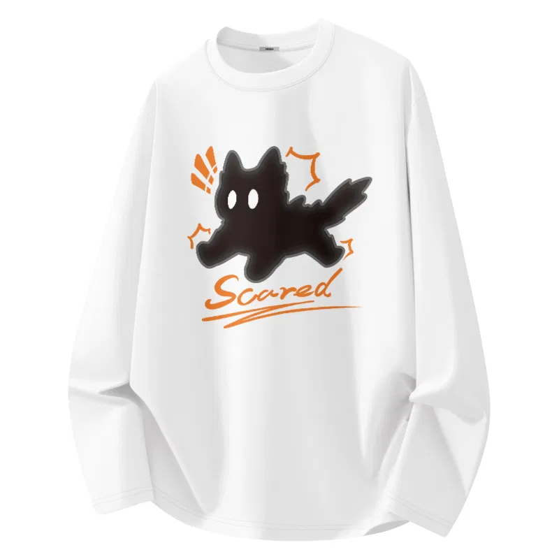 Детская футболка с принтом MINISO Scared Black Cat, Цвет White (Scared Black Cat)