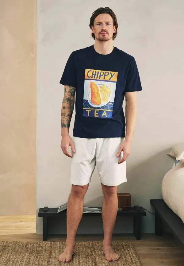 Комплект пижамы из 2 предметов, хлопок, Regular fit, Frankie Thorpe Set, Next, Green Blue, синий/зеленый