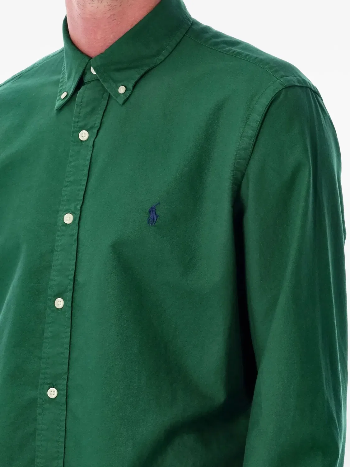 Рубашка с вышитым логотипом и длинными рукавами Polo Ralph Lauren, зеленый — фото 3