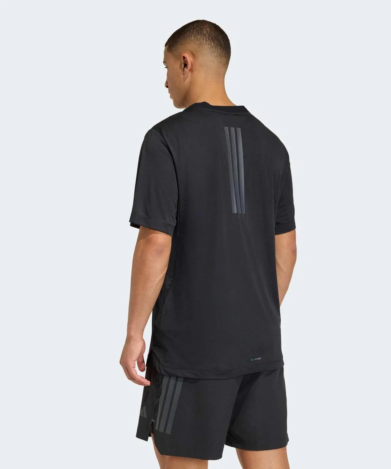 Мужская футболка с коротким рукавом D4T PrimeLift Three Stripes Adidas, Black — фото 2