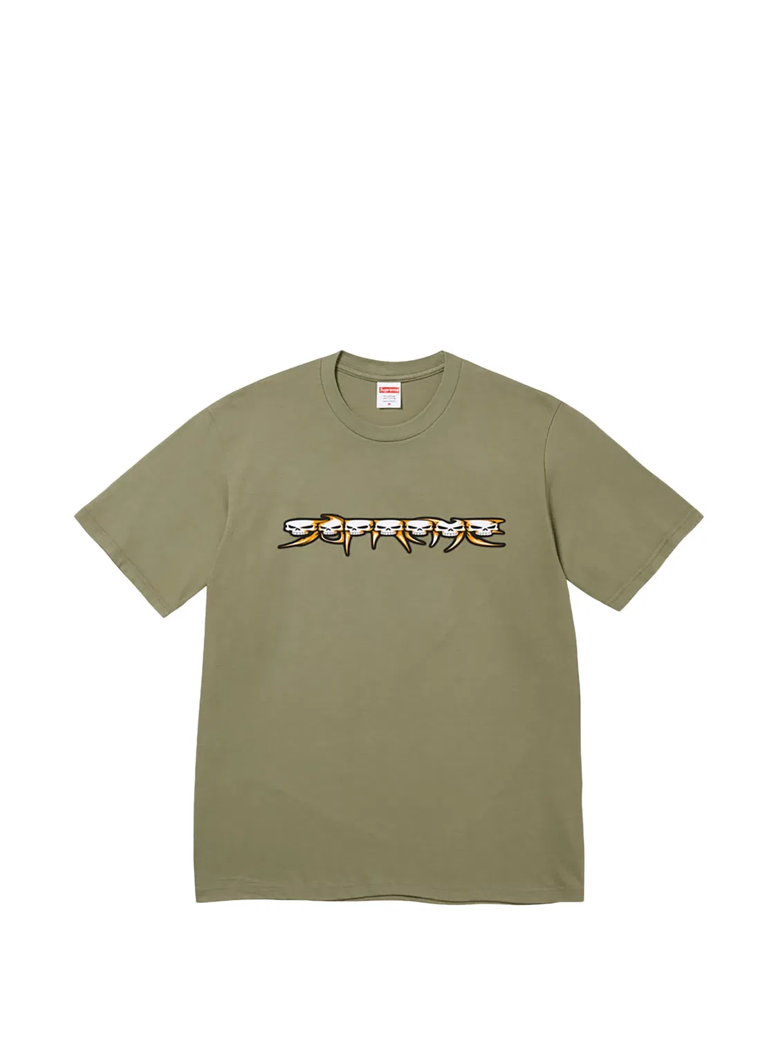 Футболка Skulls Spellout зеленого цвета Supreme, зеленый