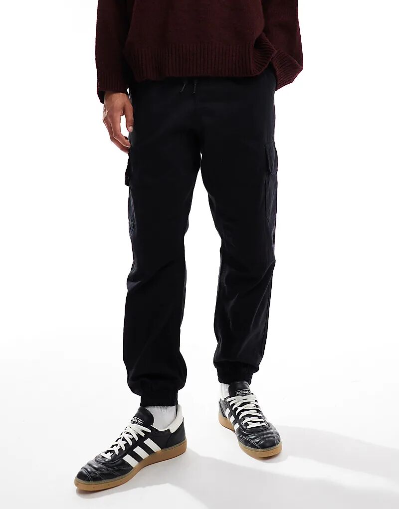 

Узкие брюки-карго с манжетами New Look черного цвета