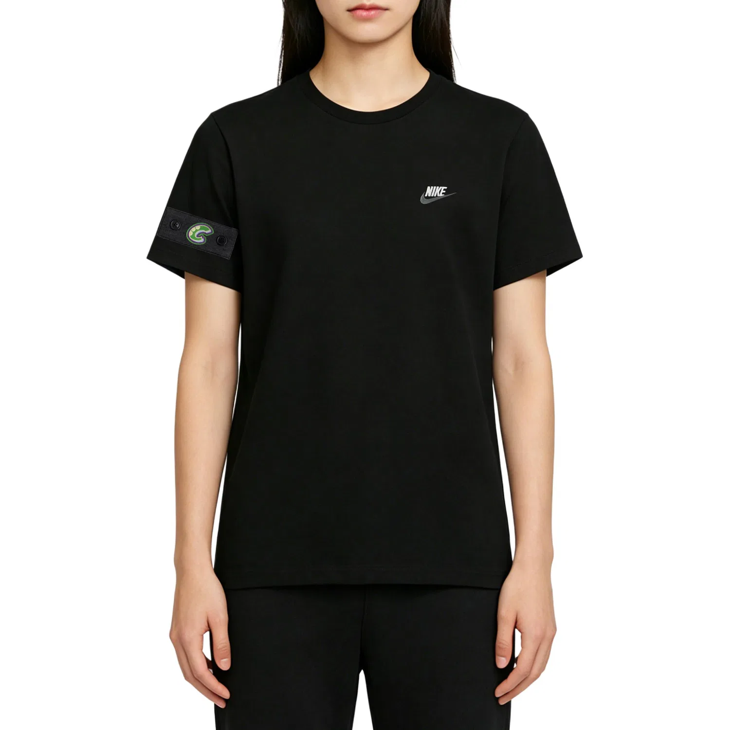 Мужская футболка с коротким рукавом Nike Sportswear Club, Цвет Black/White/Dark Gray — фото 4