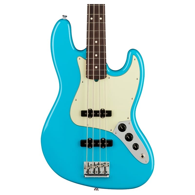 

Бас-гитара Fender American Professional II Jazz, гриф из палисандра, синий цвет Майами American Professional II Jazz Bass