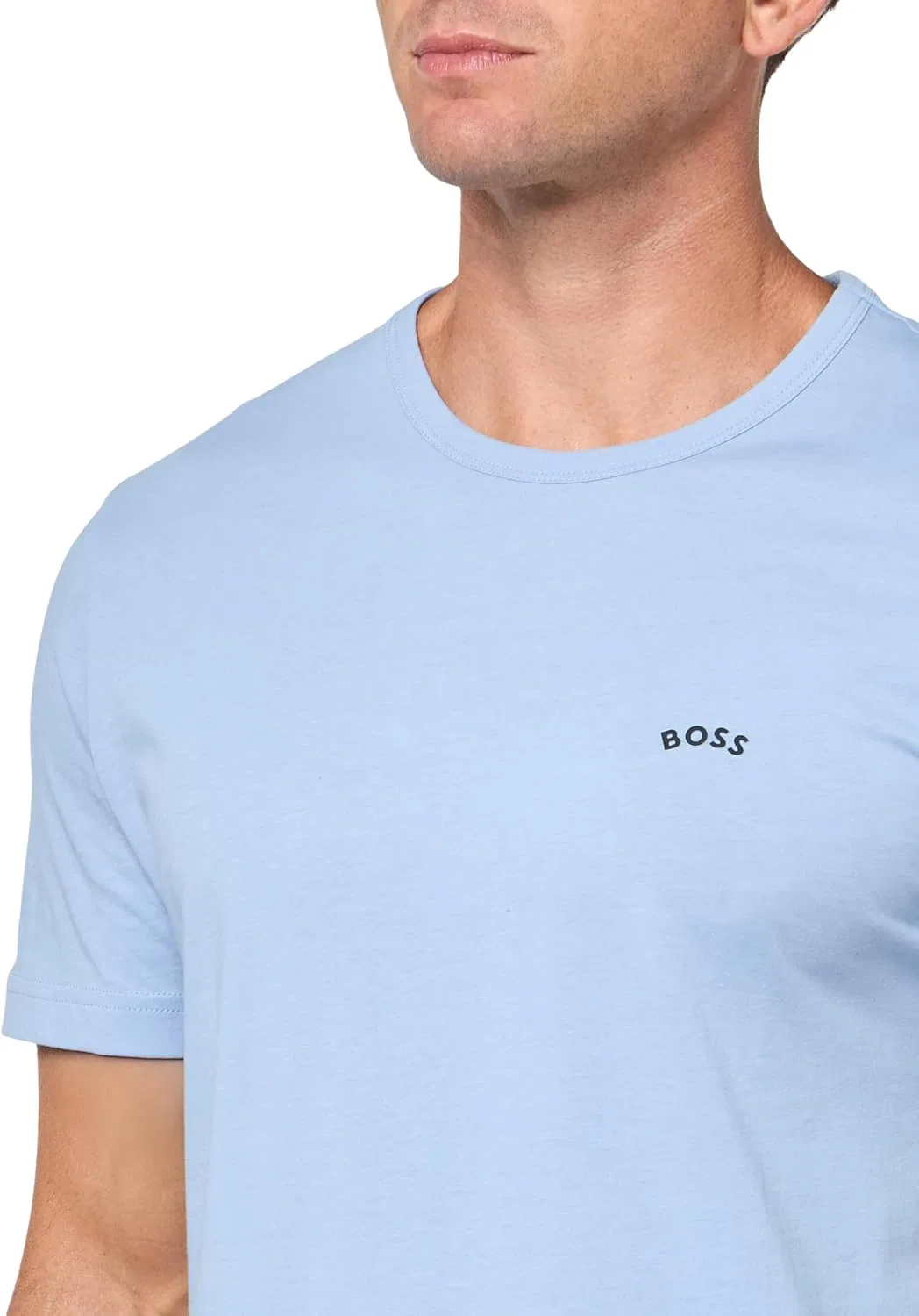 Мужская футболка с контрастным логотипом BOSS, Bachelor Button Blue — фото 3