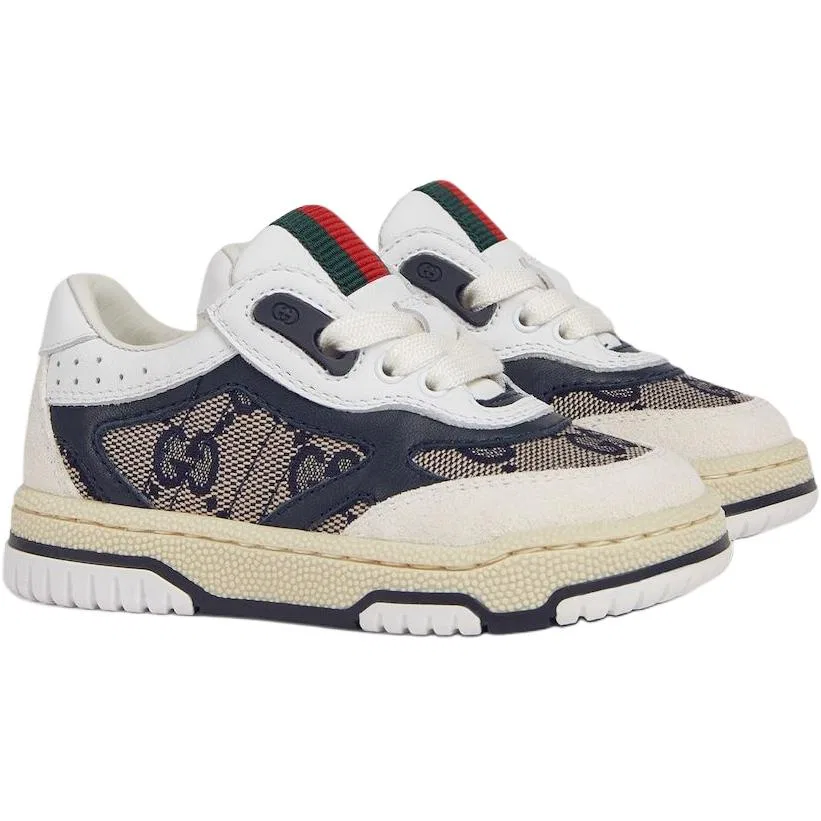 Детские ботинки Gucci White, кожа и замша, 2.8 см каблук — фото 4
