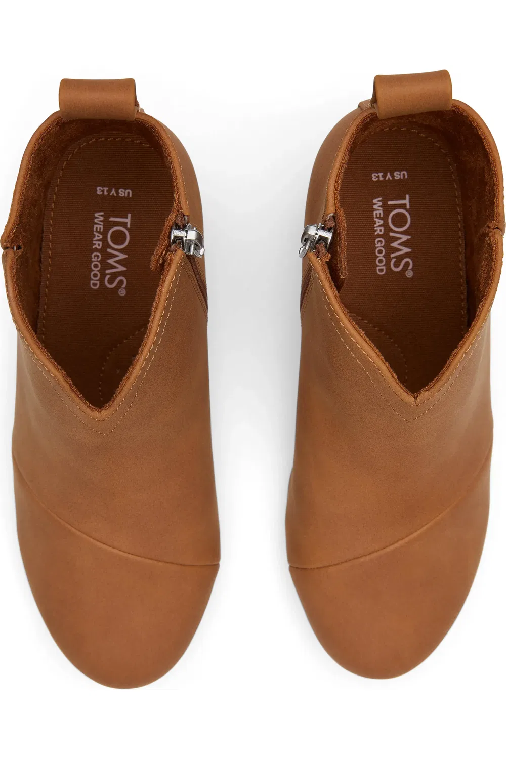 Ботинки детские челси на танкетке Clare Zip TOMS, Tan — фото 4