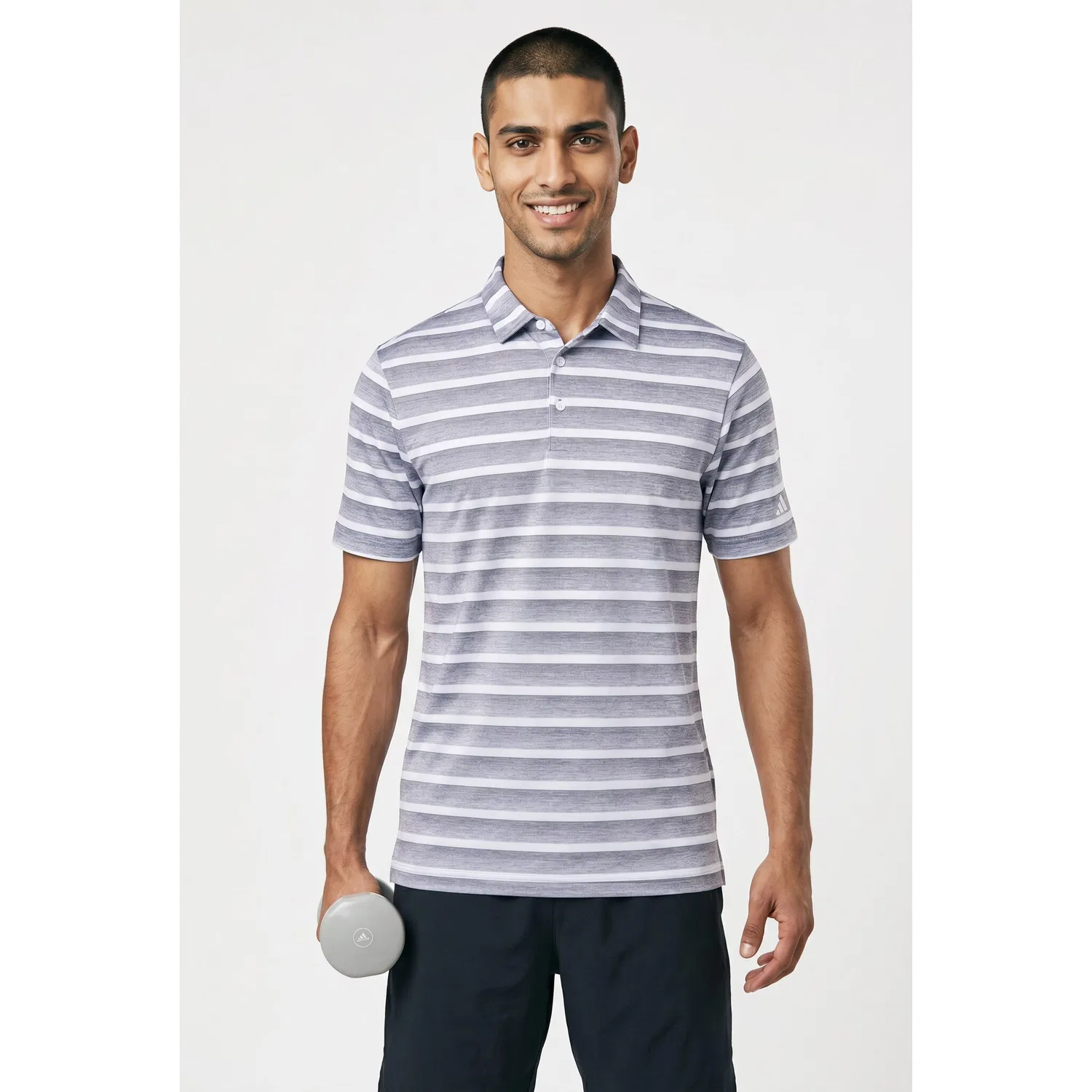 Мужское поло с принтом в полоску Adidas Performance, Grey Three/White