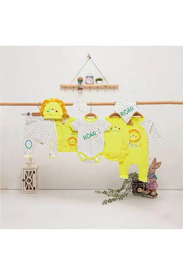 Детский комплект для новорожденных для мальчиков с принтом Sleepy Lion Imaj, Sarı — фото 2
