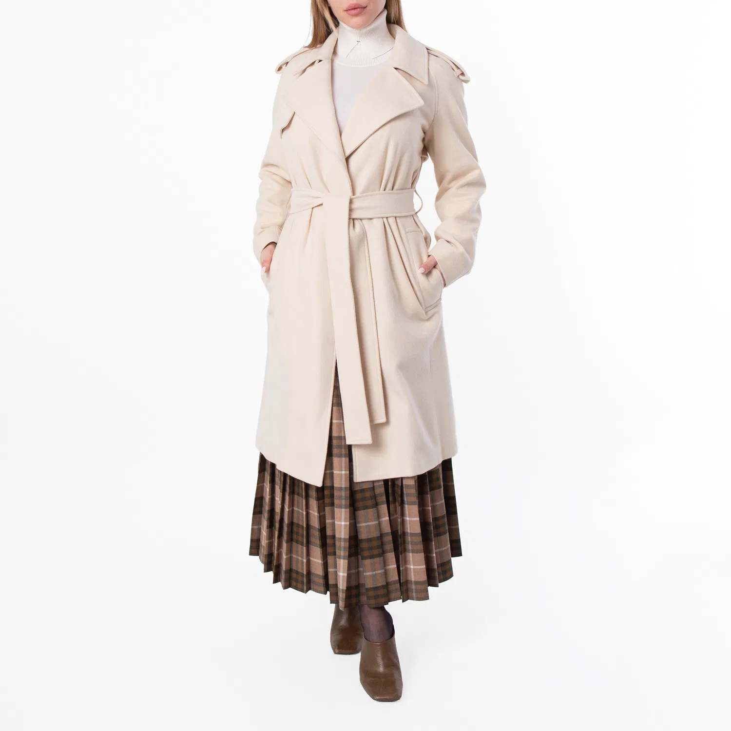 Пальто-кейп из кашемира Cashmere Wrap Coat Burberry, Candle
