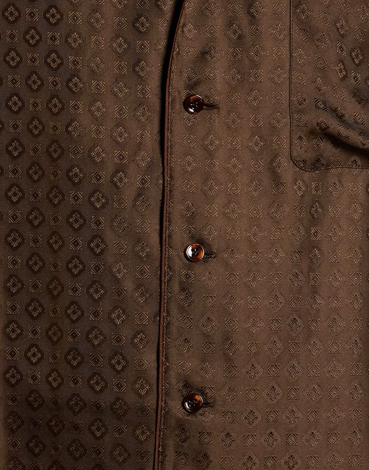 Мужская рубашка regular-fit из шелка с геометрическим принтом Saint Laurent, коричневый — фото 4