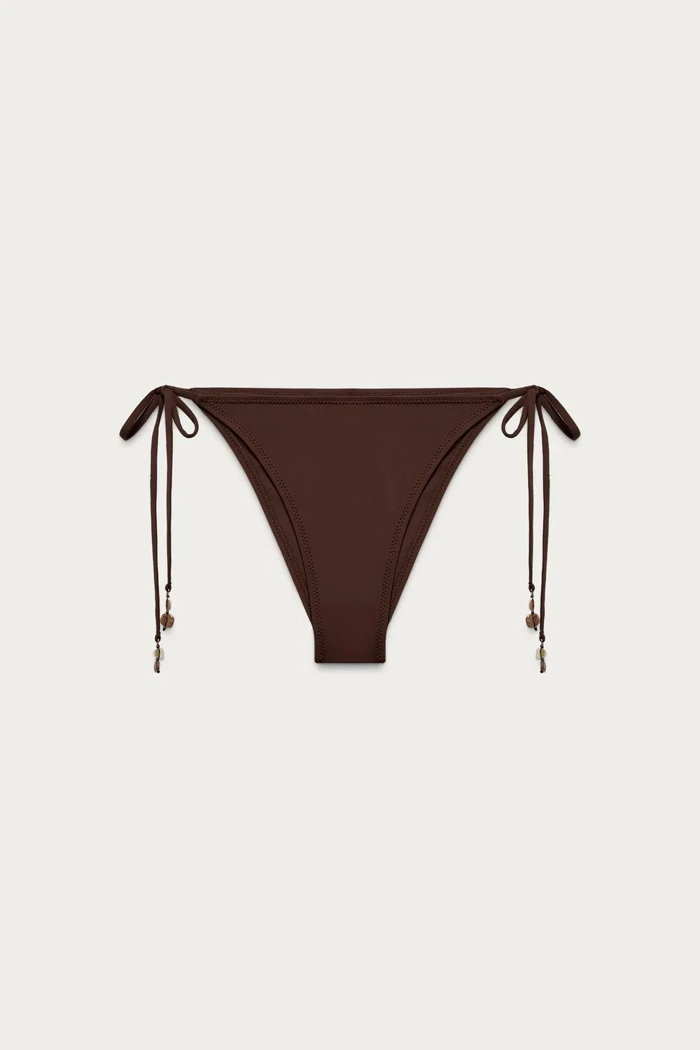 Плавки-бикини с фестончатым краем и завязками MARISA BERENSON X ZARA, Brown