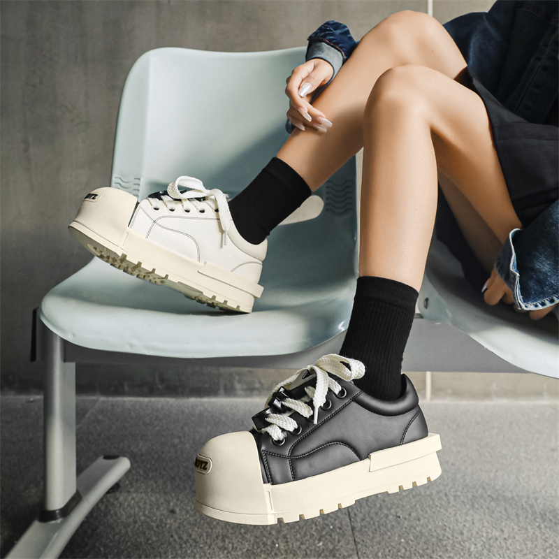 MODENGPAN Женские скейтерские кроссовки Unisex Black White - Black White, цвет Black White[Women's Size] — фото 3