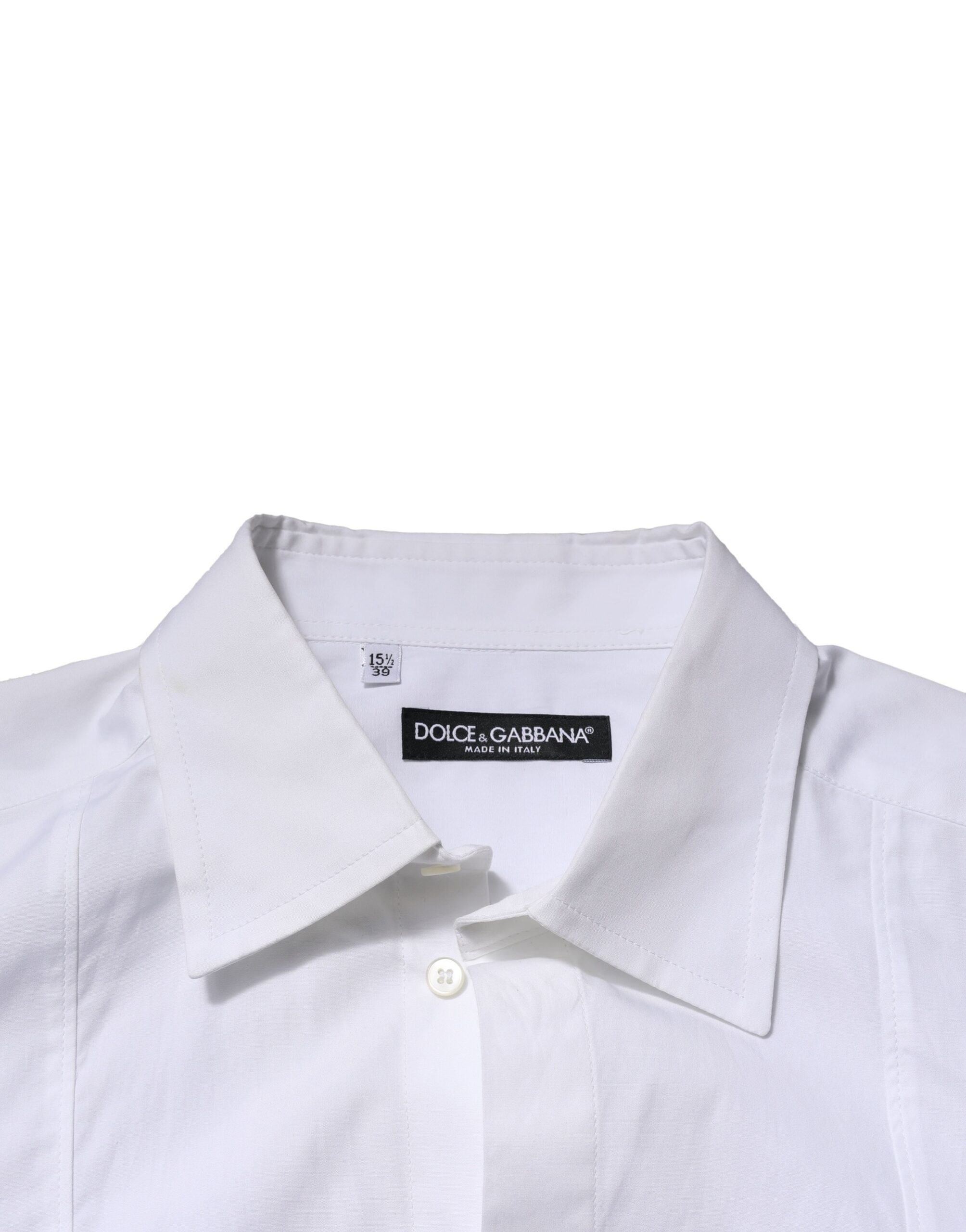 Белая рубашка из поплина и хлопка для мужчин Dolce & Gabbana, White — фото 4