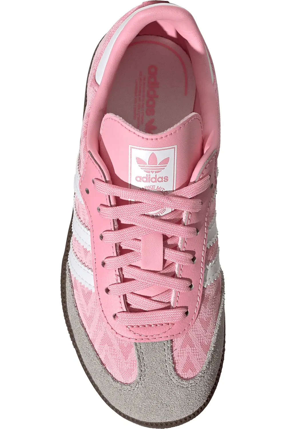 Детские кроссовки футбольные с низким профилем Samba OG adidas, Light Pink/White/Gum — фото 4