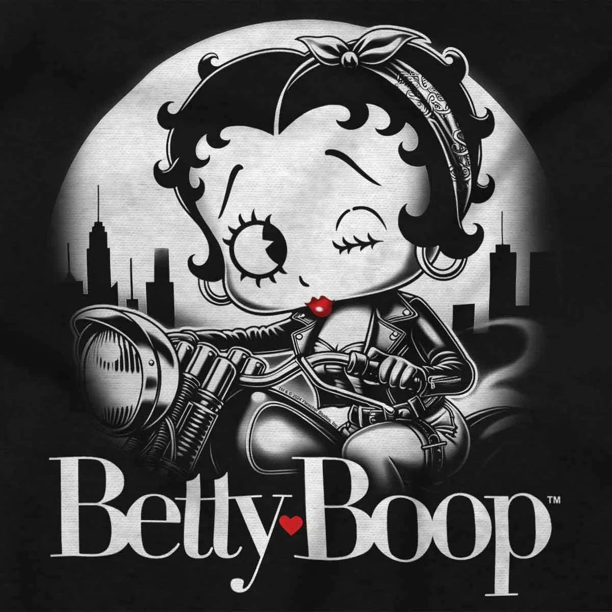 Детское боди для девочек с принтом Retro Betty Boop Biker Cartoon Wink Brisco Brands, Black — фото 2