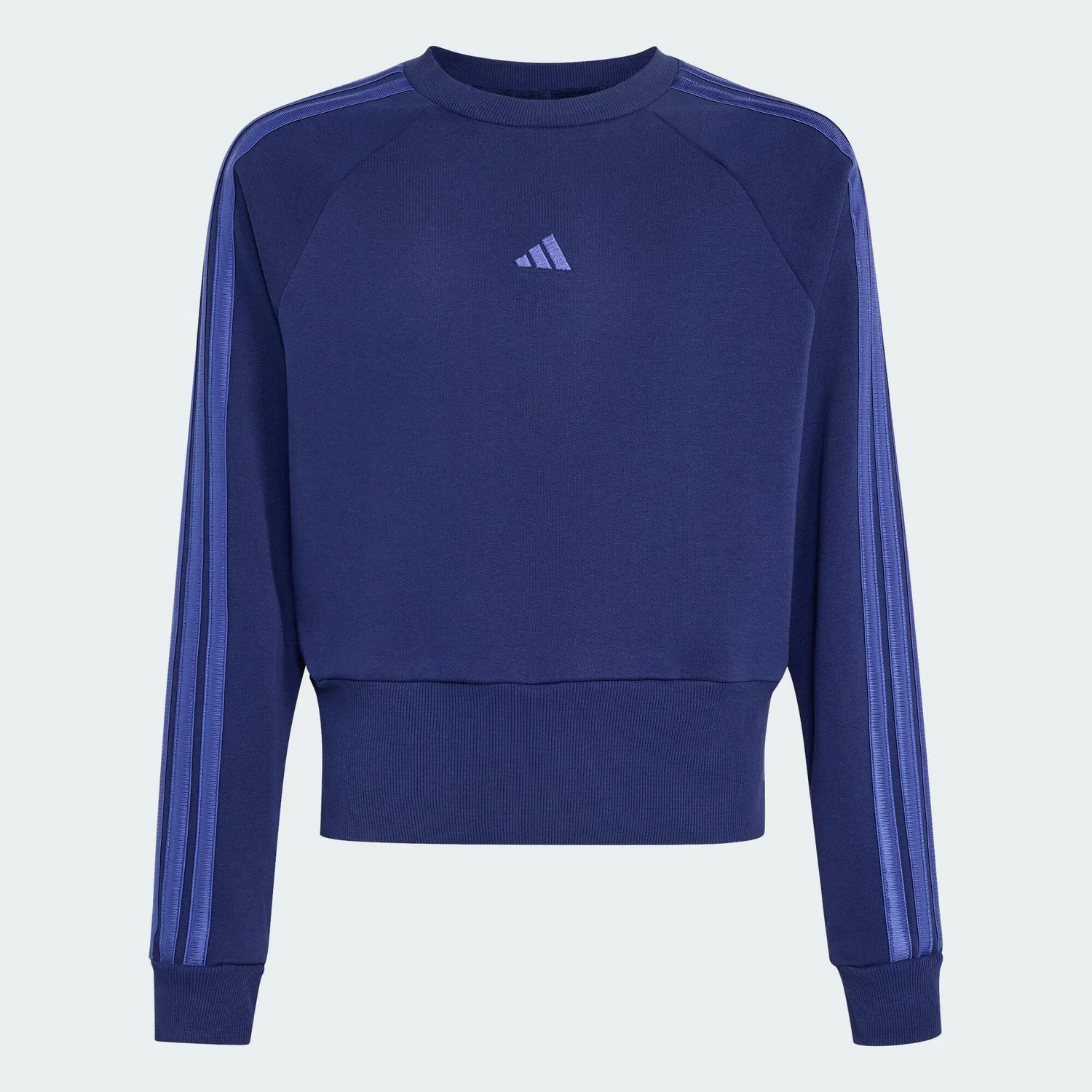 Женский свитшот из футера с сатиновыми вставками Satin Sweatshirt Adidas, Dunkelblau Indigoblau — фото 2