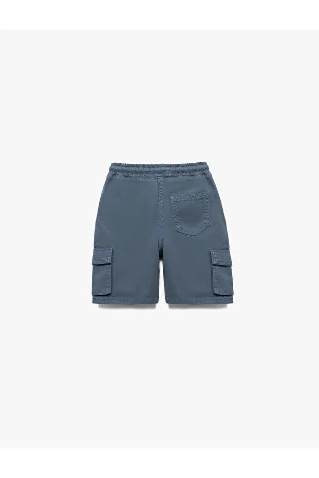Детские шорты для мальчиков джинсовые Elastic Waist Regular Fit Blue Boy's Shorts Koton, Blue — фото 4