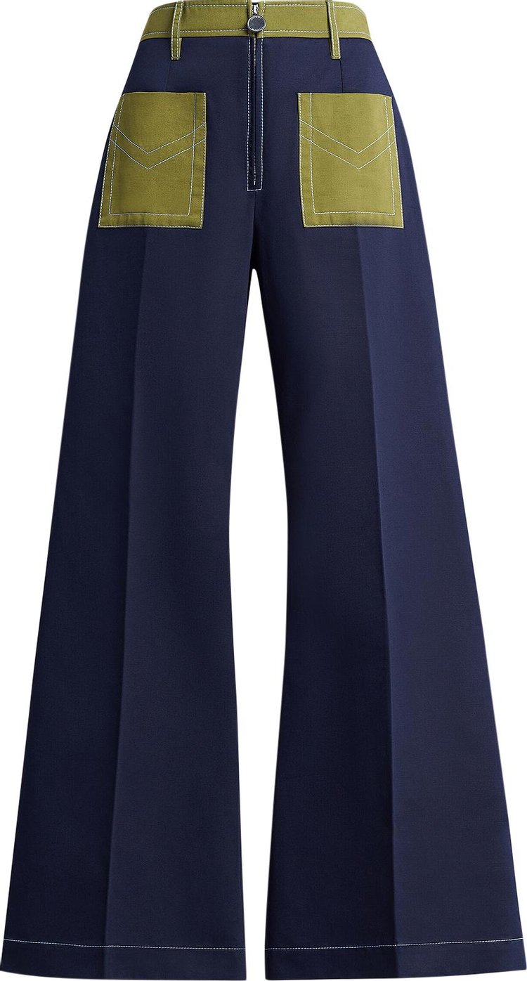 Брюки Marni Organic Drill Trousers 'Deep Blue', синий - фото