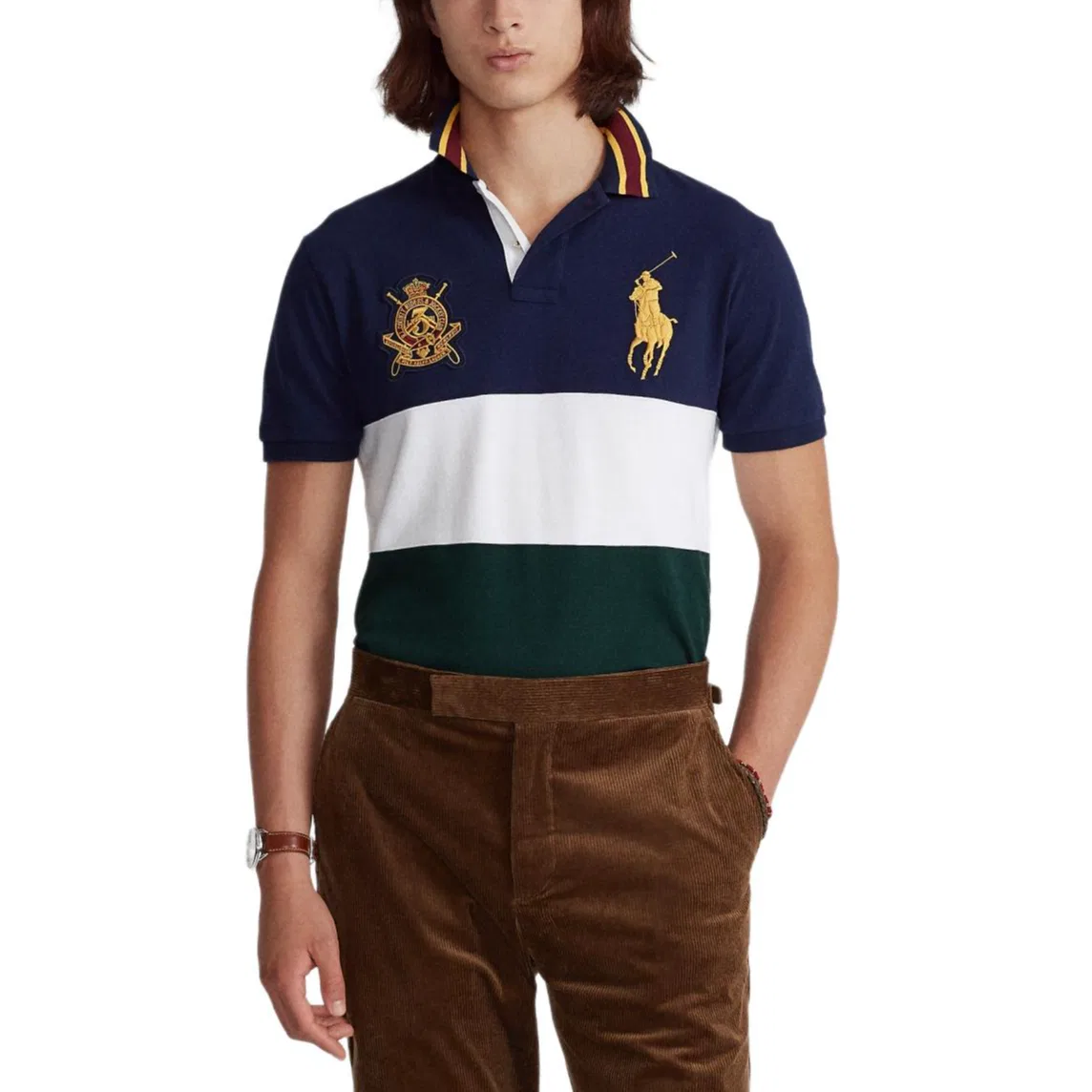 Мужское поло Slim Fit Big Pony Polo Ralph Lauren, Green — фото 3