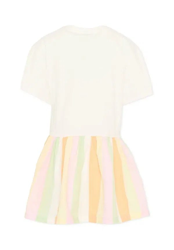 Трикотажное платье Kenzo Kids, белый/зеленый/розовый — фото 2