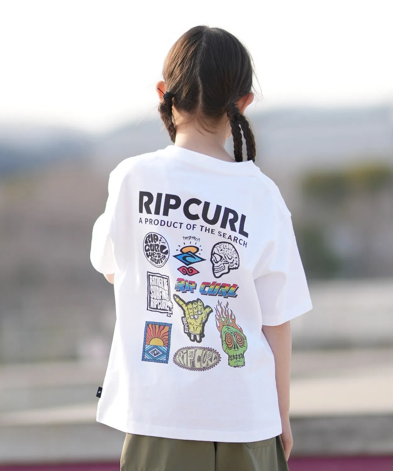 Детская футболка с принтом сзади без рукавов RIP CURL, Белый